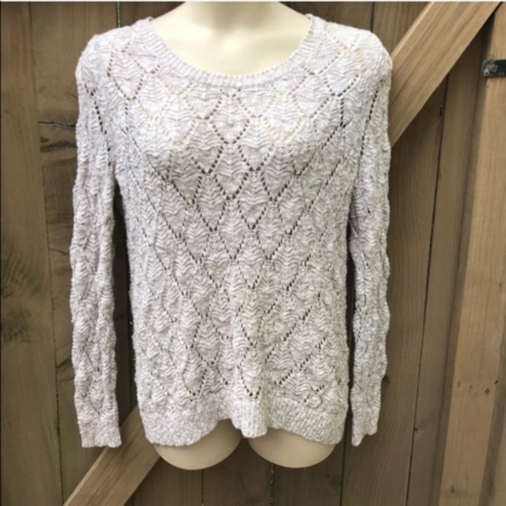 Mossimo beige open knit round sweater